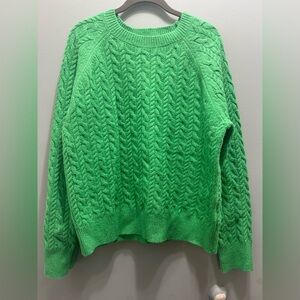 Green Cable Knit Sweater